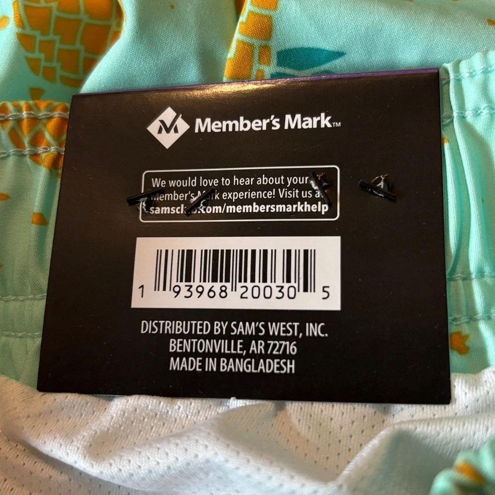 Swim Trunks‎ Shorts Volleyball Pineapple Member’s Mark Size XXL